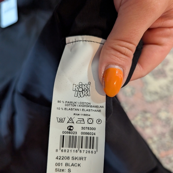 Kikiriki Black Elegant Black Midi A-Line Lola Skirt Pleats Full Skirt High Waist - Picture 2 of 8